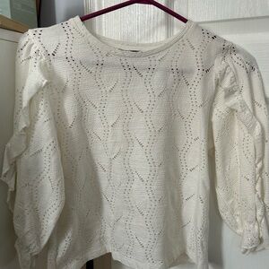 Zara Ivory Textured Knit Top
